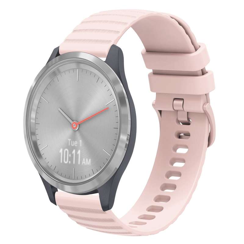 For Garmin Vivomove 3S 18mm Wavy Dotted Solid-Color Silicone Watch Band(Gray)