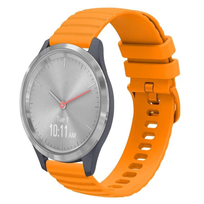 For Garmin Vivomove 3S 18mm Wavy Dotted Solid-Color Silicone Watch Band(Gray)