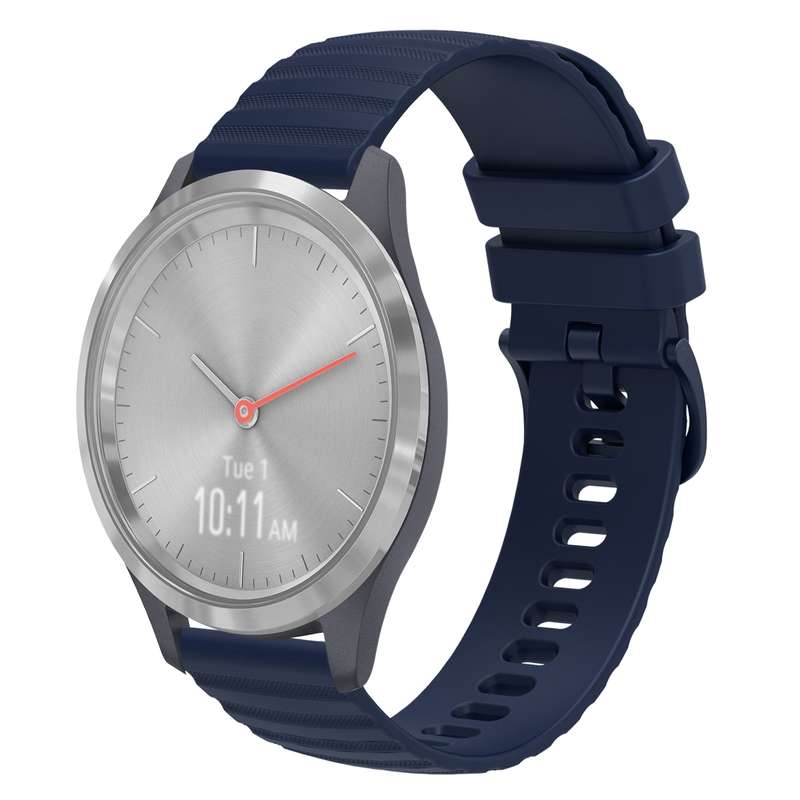 For Garmin Vivomove 3S 18mm Wavy Dotted Solid-Color Silicone Watch Band(Gray)