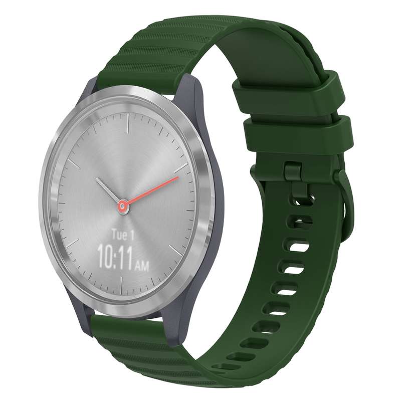 For Garmin Vivomove 3S 18mm Wavy Dotted Solid-Color Silicone Watch Band(Gray)