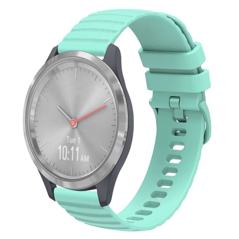 For Garmin Vivomove 3S 18mm Wavy Dotted Solid-Color Silicone Watch Band(Gray)