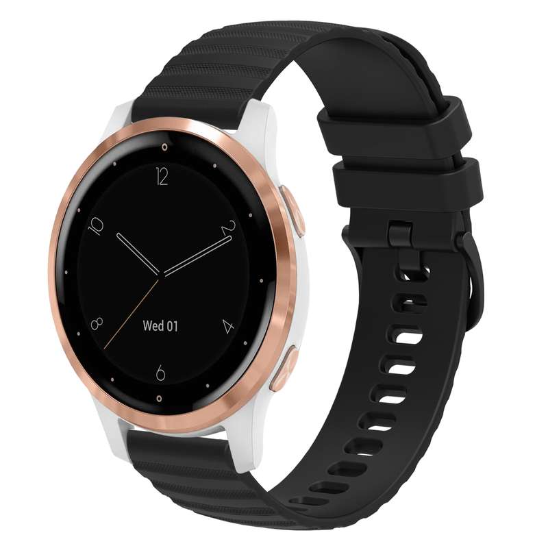 For Garmin Vivoactive 4S 18mm Wavy Dotted Solid-Color Silicone Watch Band(Starlight Color)