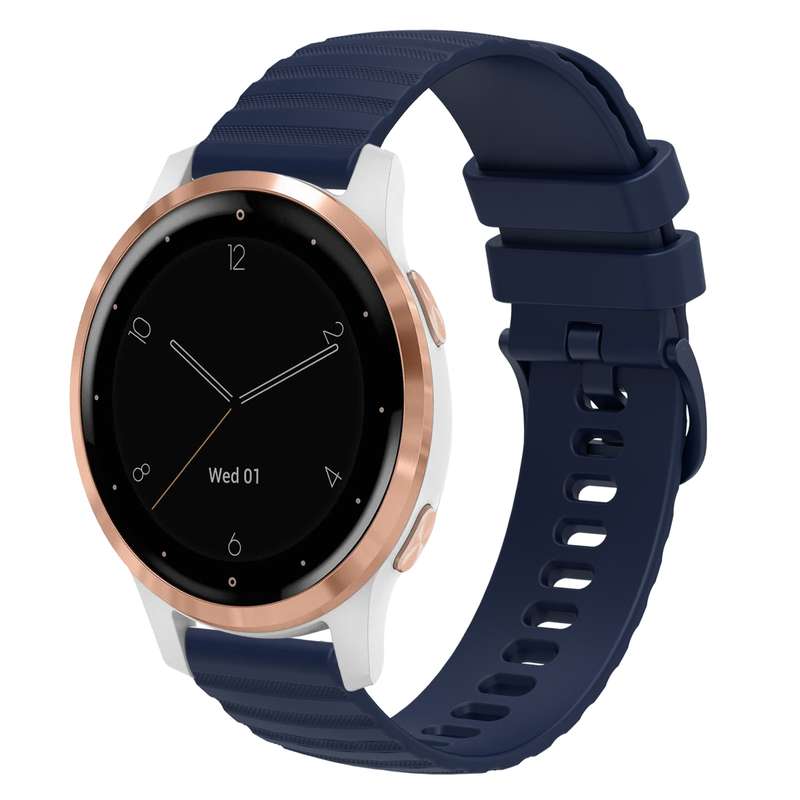 For Garmin Vivoactive 4S 18mm Wavy Dotted Solid-Color Silicone Watch Band(Starlight Color)