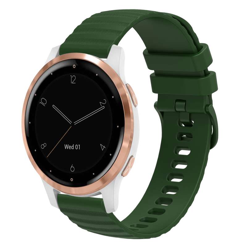 For Garmin Vivoactive 4S 18mm Wavy Dotted Solid-Color Silicone Watch Band(Starlight Color)
