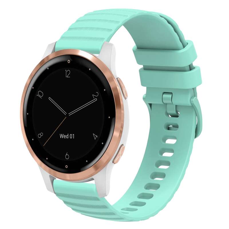 For Garmin Vivoactive 4S 18mm Wavy Dotted Solid-Color Silicone Watch Band(Starlight Color)