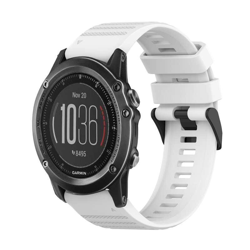 For Garmin Fenix 3 Sapphire 26mm Horizontal Texture Silicone Watch Band with Removal Tool(Black)
