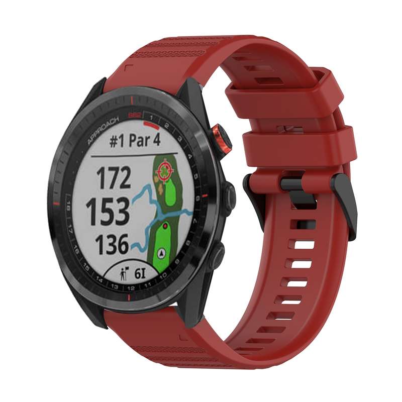 For Garmin Approach S62 22mm Horizontal Texture Silicone Watch Band with Removal Tool(Grey)
