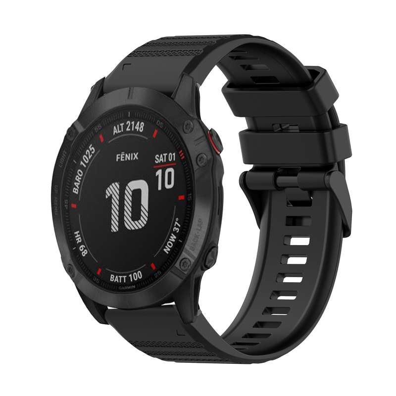 For Garmin Fenix 6 Sapphire GPS 22mm Horizontal Texture Silicone Watch Band with Removal Tool(White)