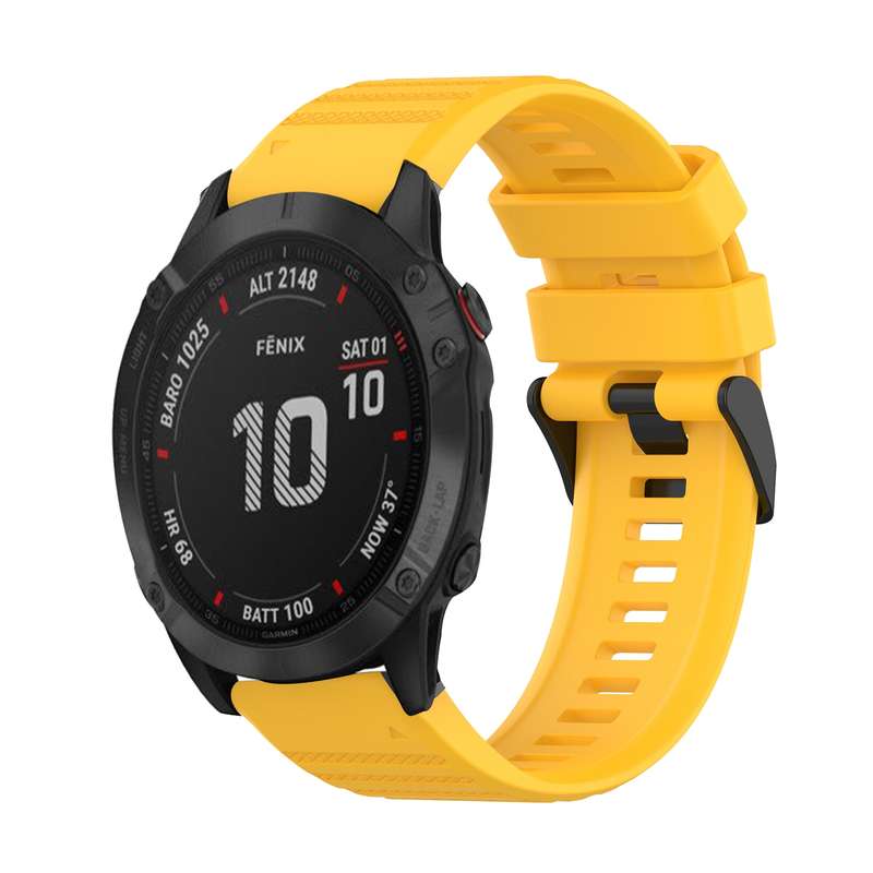 For Garmin Fenix 6 Sapphire GPS 22mm Horizontal Texture Silicone Watch Band with Removal Tool(White)