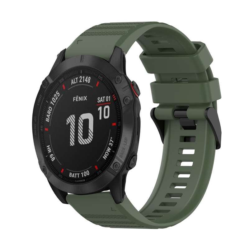 For Garmin Fenix 6 Sapphire GPS 22mm Horizontal Texture Silicone Watch Band with Removal Tool(White)