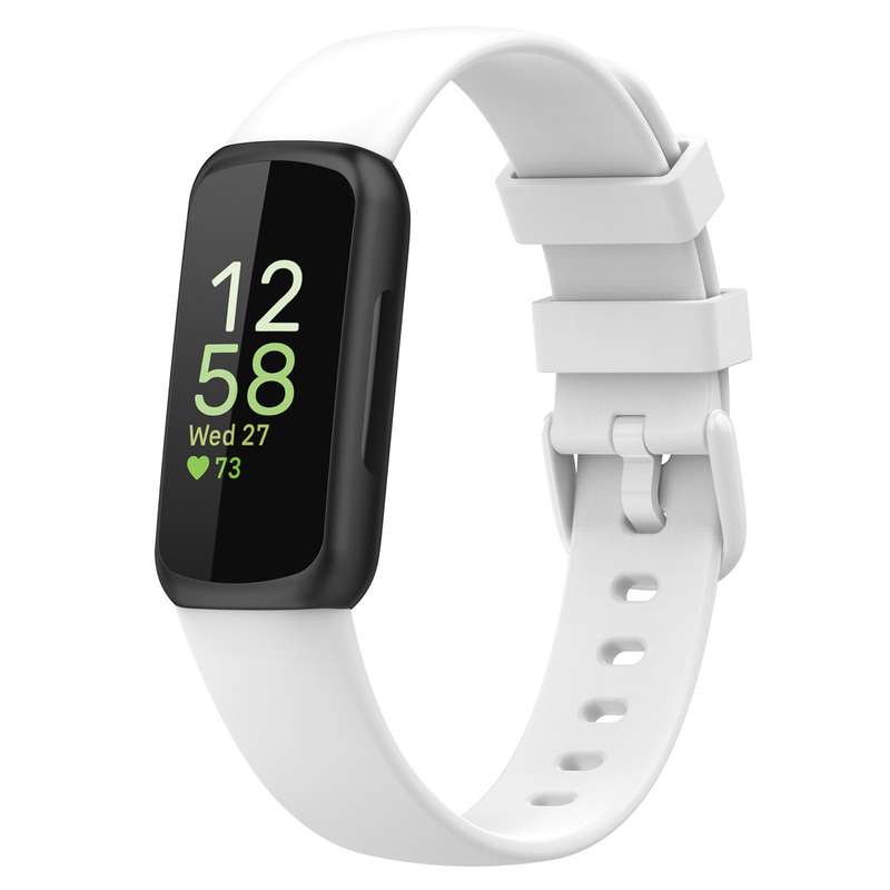 For Fitbit Inspire 3 Solid Color Silicone Watch Band, Size:L(Black)