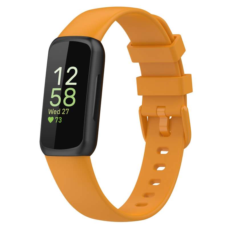 For Fitbit Inspire 3 Solid Color Silicone Watch Band, Size:L(Black)
