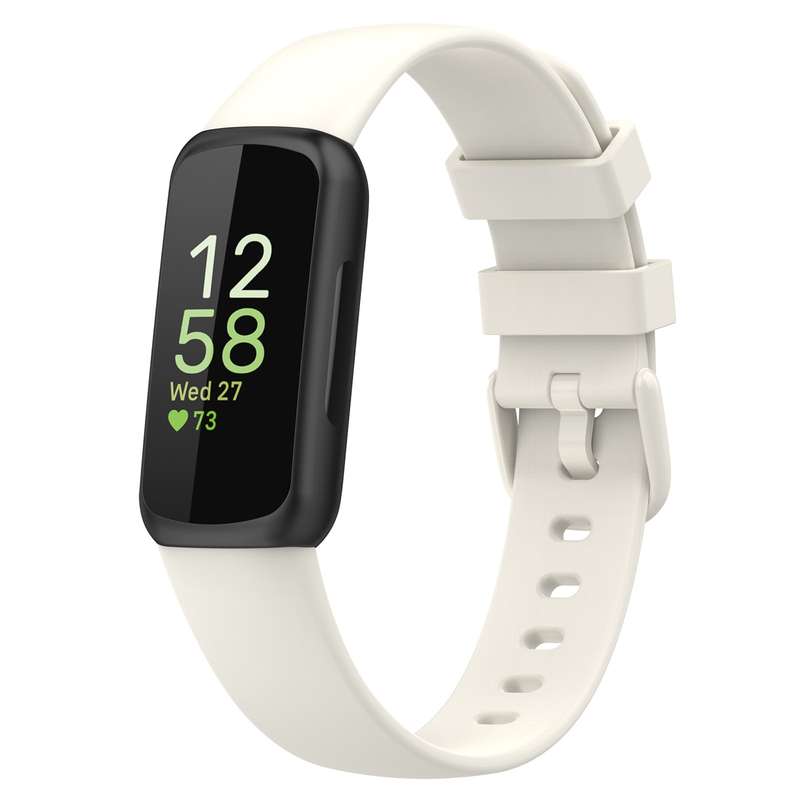 For Fitbit Inspire 3 Solid Color Silicone Watch Band, Size:L(Black)