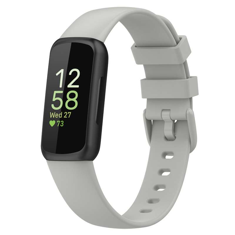 For Fitbit Inspire 3 Solid Color Silicone Watch Band, Size:L(Black)