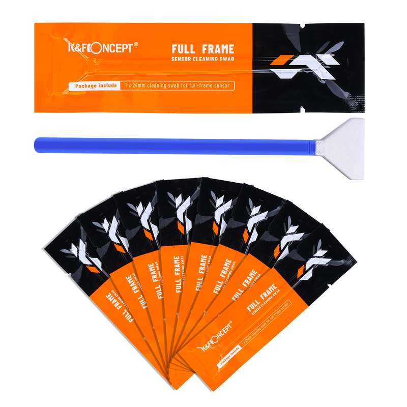 K&F CONCEPT SKU.1698 10pcs Cleaning Swabs Brush Kit Full-Frame Sensor Swabs For Nikon Canon Sony DSL