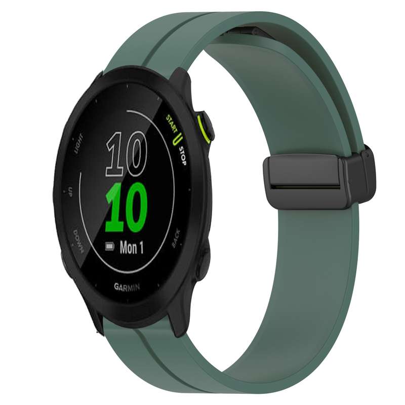 For Garmin Forerunner 55 20mm Solid Color Magnetic Clasp Silicone Watch Band(White)