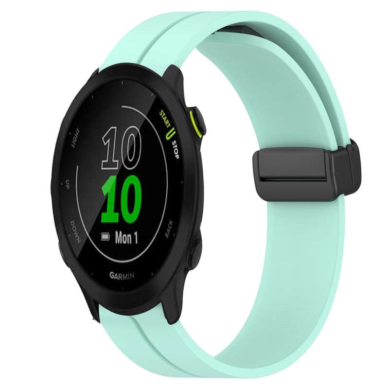 For Garmin Forerunner 55 20mm Solid Color Magnetic Clasp Silicone Watch Band(White)