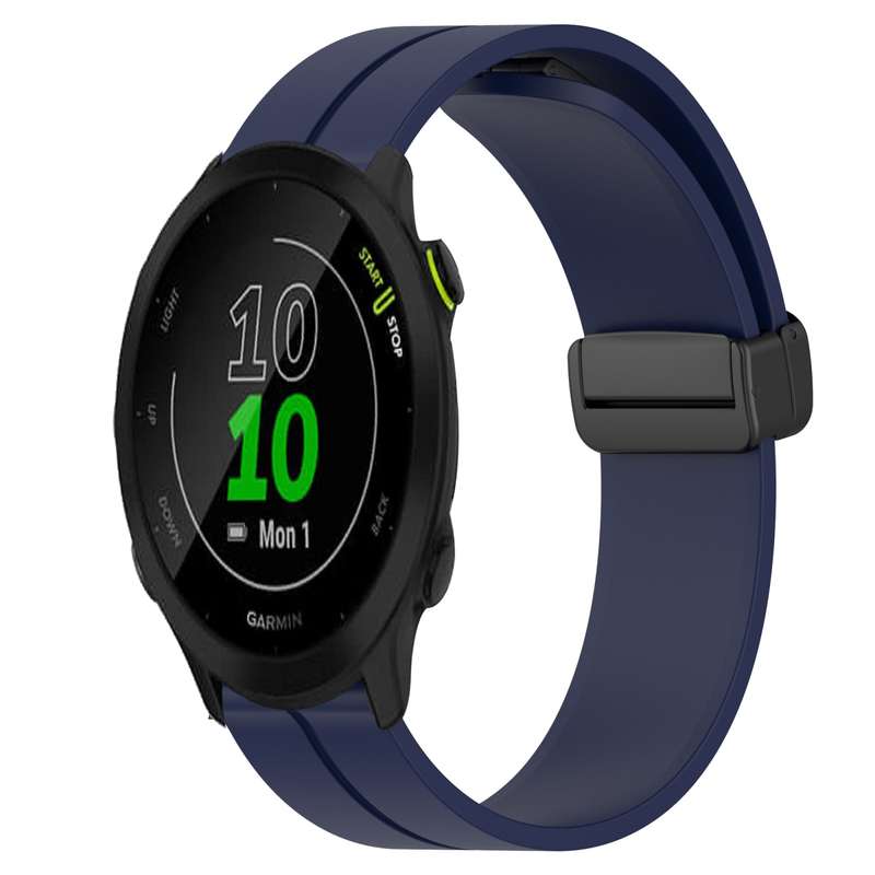 For Garmin Forerunner 55 20mm Solid Color Magnetic Clasp Silicone Watch Band(White)