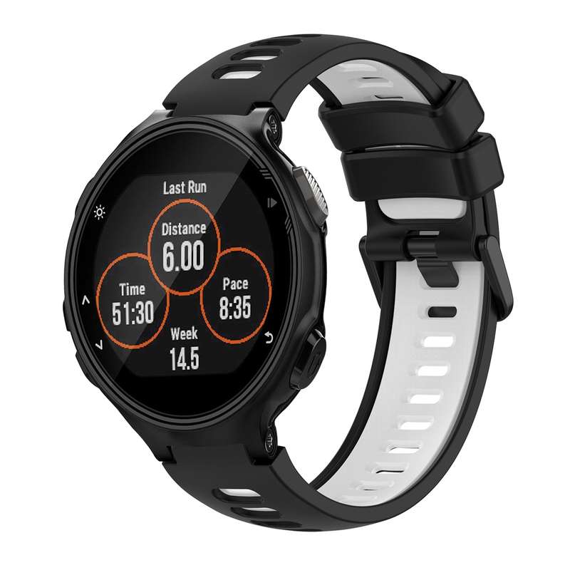 For Garmin Forerunner 735 / 735XT Two-Color Silicone Watch Band(Teal+Grey)