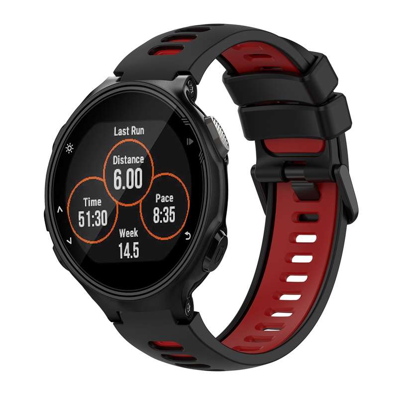 For Garmin Forerunner 735 / 735XT Two-Color Silicone Watch Band(Teal+Grey)