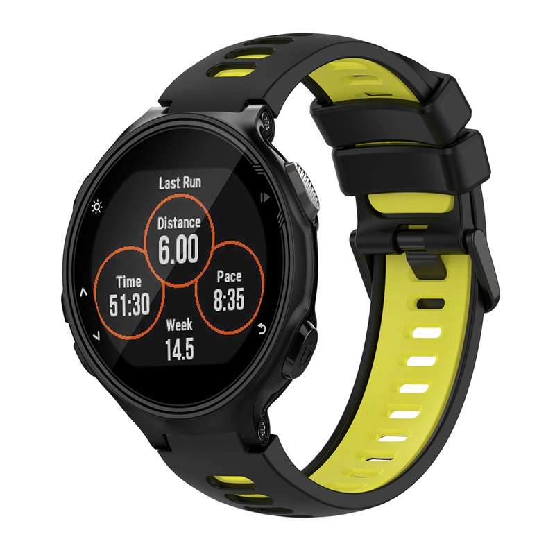 For Garmin Forerunner 735 / 735XT Two-Color Silicone Watch Band(Teal+Grey)