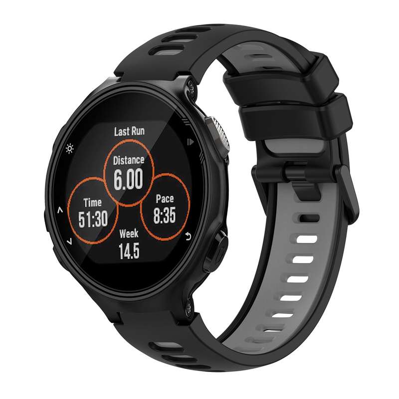 For Garmin Forerunner 735 / 735XT Two-Color Silicone Watch Band(Teal+Grey)