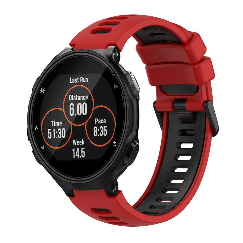 For Garmin Forerunner 735 / 735XT Two-Color Silicone Watch Band(Teal+Grey)
