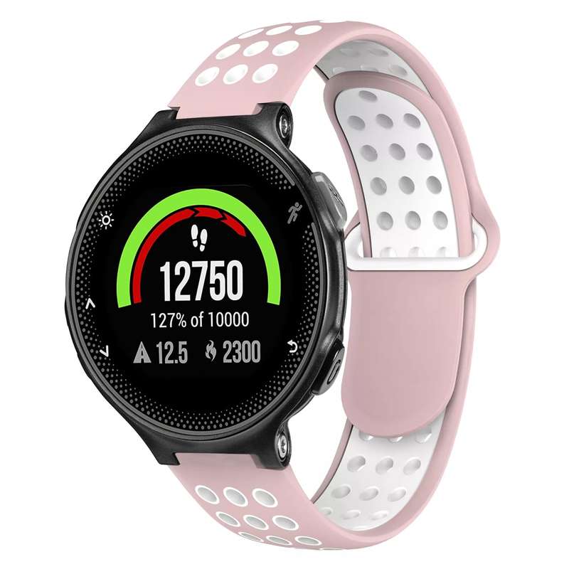 For Garmin Forerunner 235 Two-Color Punched Breathable Silicone Watch Band(Black+Yellow)