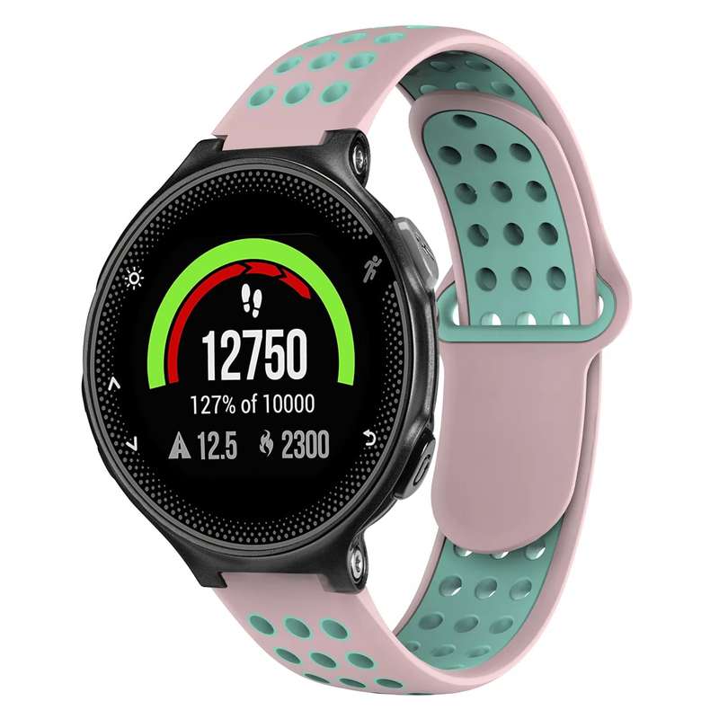 For Garmin Forerunner 235 Two-Color Punched Breathable Silicone Watch Band(Black+Yellow)