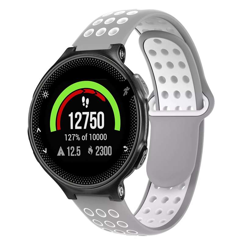 For Garmin Forerunner 235 Two-Color Punched Breathable Silicone Watch Band(Black+Yellow)