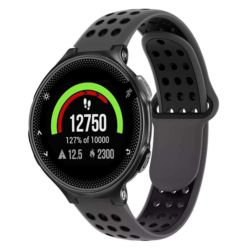 For Garmin Forerunner 235 Two-Color Punched Breathable Silicone Watch Band(Black+Yellow)