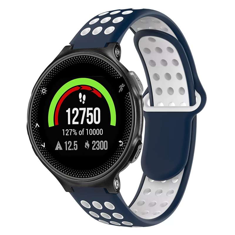 For Garmin Forerunner 235 Two-Color Punched Breathable Silicone Watch Band(Black+Yellow)