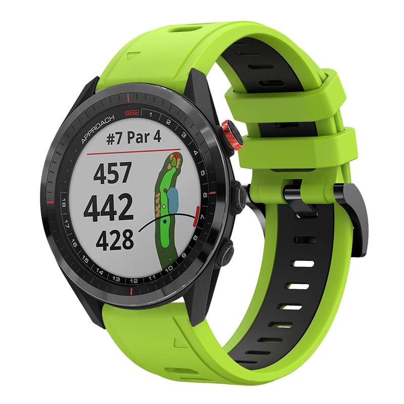 For Garmin Approach S62 22mm Two-Color Sports Silicone Watch Band(Black+White)