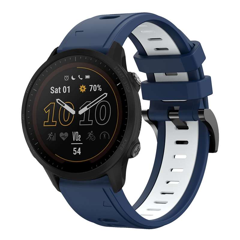 For Garmin Forerunner 955 22mm Two-Color Sports Silicone Watch Band(Orange+Black)