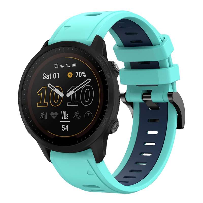 For Garmin Forerunner 955 22mm Two-Color Sports Silicone Watch Band(Orange+Black)