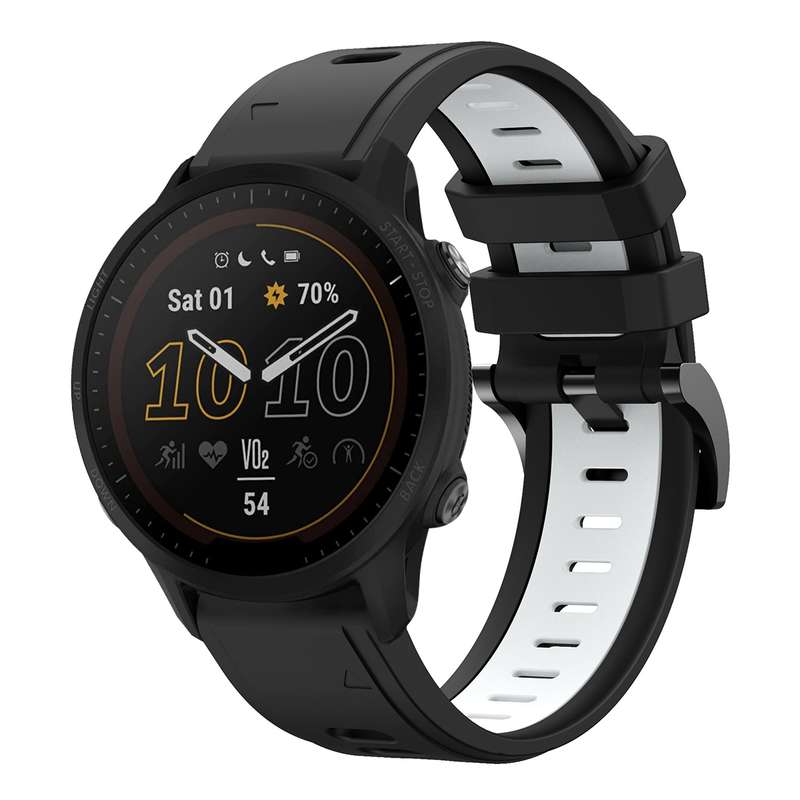 For Garmin Forerunner 955 22mm Two-Color Sports Silicone Watch Band(Orange+Black)