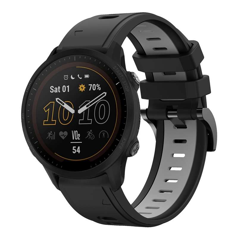 For Garmin Forerunner 955 22mm Two-Color Sports Silicone Watch Band(Orange+Black)