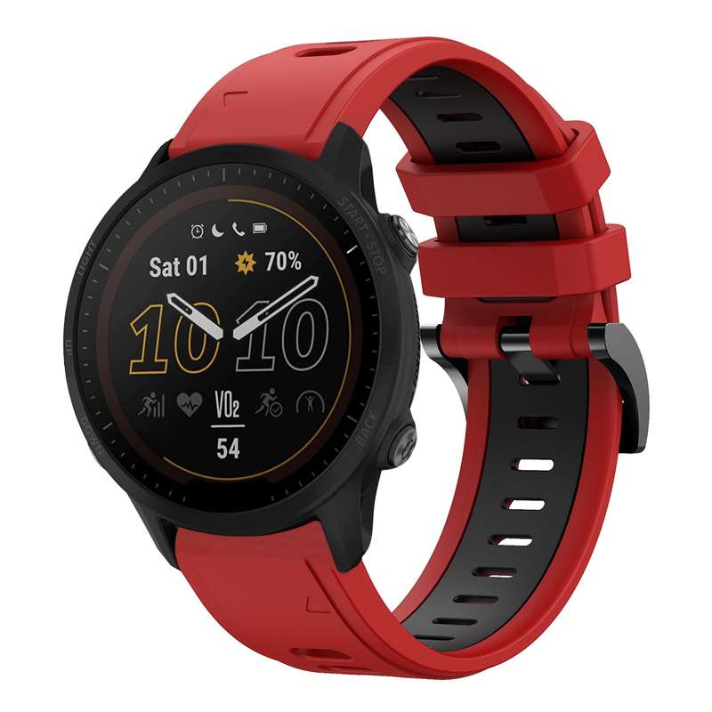 For Garmin Forerunner 955 22mm Two-Color Sports Silicone Watch Band(Orange+Black)