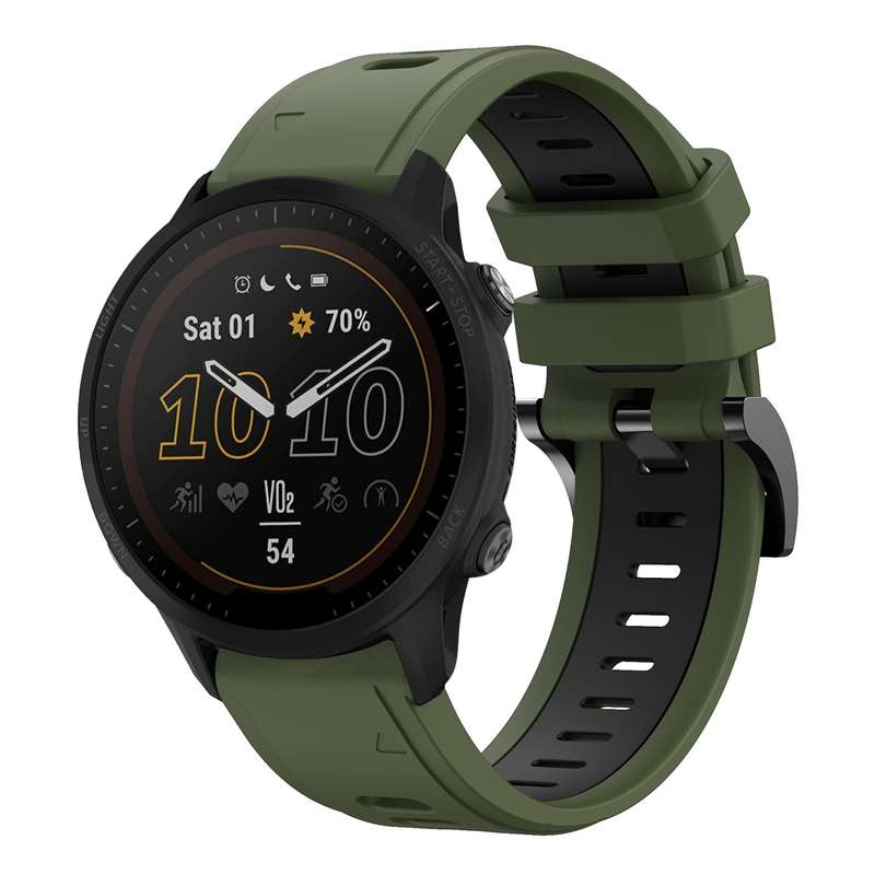 For Garmin Forerunner 955 22mm Two-Color Sports Silicone Watch Band(Orange+Black)