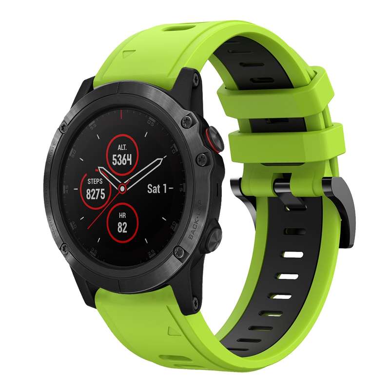 For Garmin Fenix 5X Sapphire 26mm Two-Color Sports Silicone Watch Band(Black+Grey)