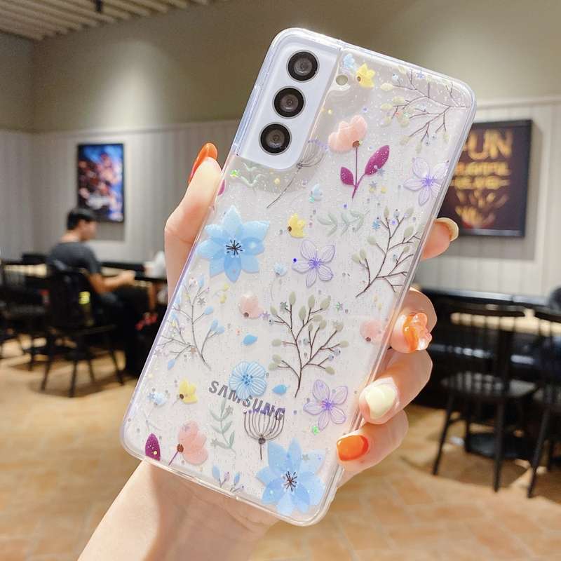 For Samsung Galaxy A32 4G Fresh Small Floral Epoxy TPU Phone Case(Pink Flowers 3)