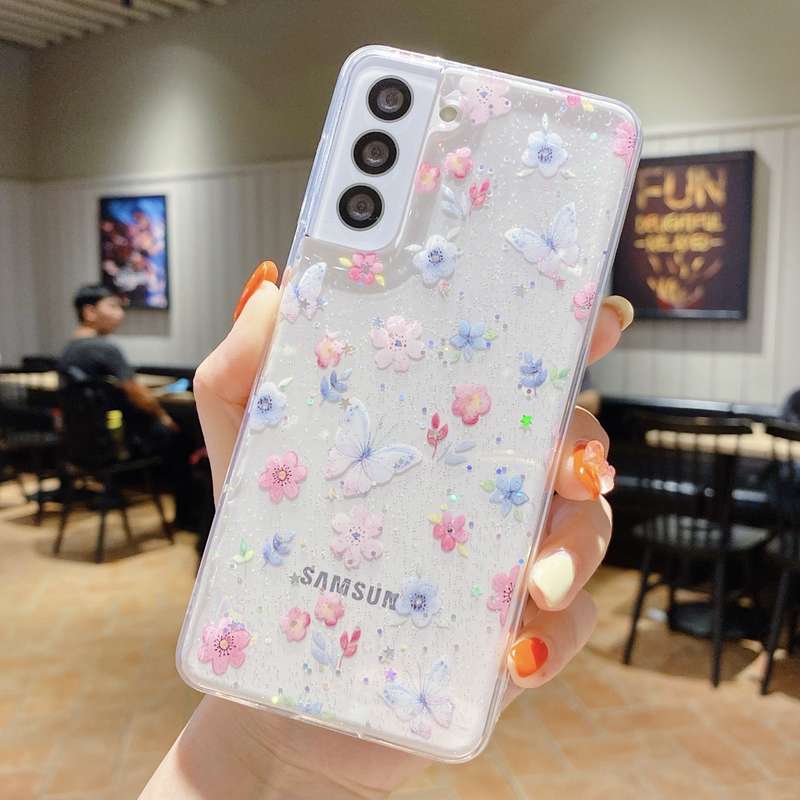 For Samsung Galaxy A32 4G Fresh Small Floral Epoxy TPU Phone Case(Pink Flowers 3)