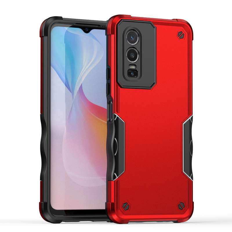 For vivo Y76 Non-slip Shockproof Armor Phone Case(Black)