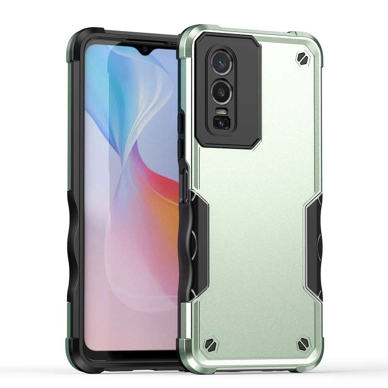 For vivo Y76 Non-slip Shockproof Armor Phone Case(Black)