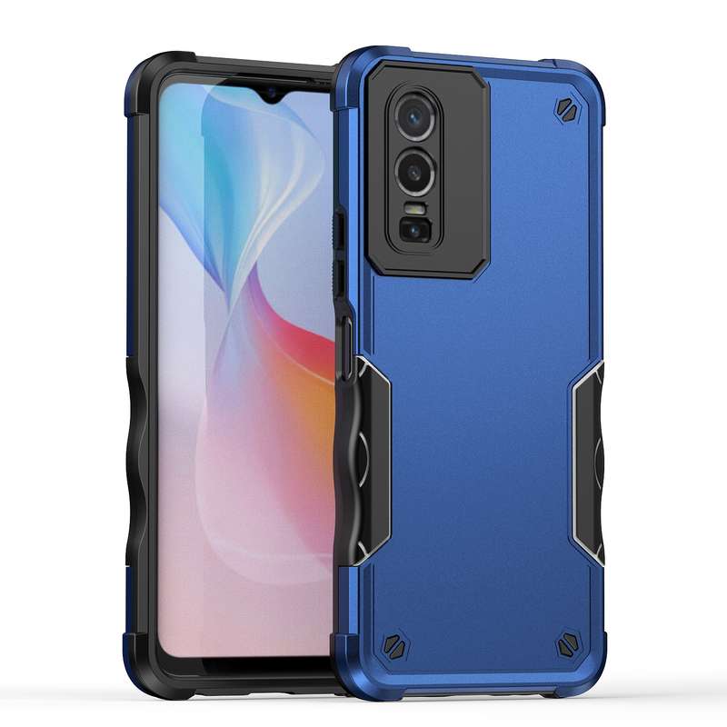 For vivo Y76 Non-slip Shockproof Armor Phone Case(Black)