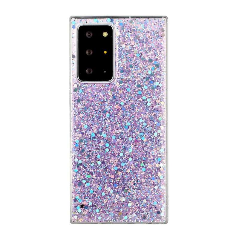 For Samsung Galaxy Note20 Ultra Glitter Sequins Epoxy TPU Phone Case(Pink)