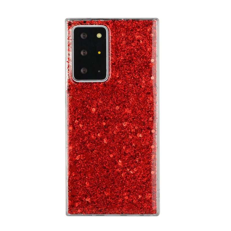 For Samsung Galaxy Note20 Ultra Glitter Sequins Epoxy TPU Phone Case(Pink)
