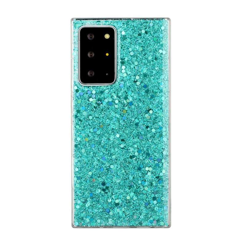 For Samsung Galaxy Note20 Ultra Glitter Sequins Epoxy TPU Phone Case(Pink)