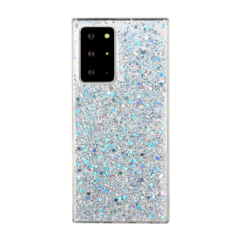 For Samsung Galaxy Note20 Ultra Glitter Sequins Epoxy TPU Phone Case(Pink)