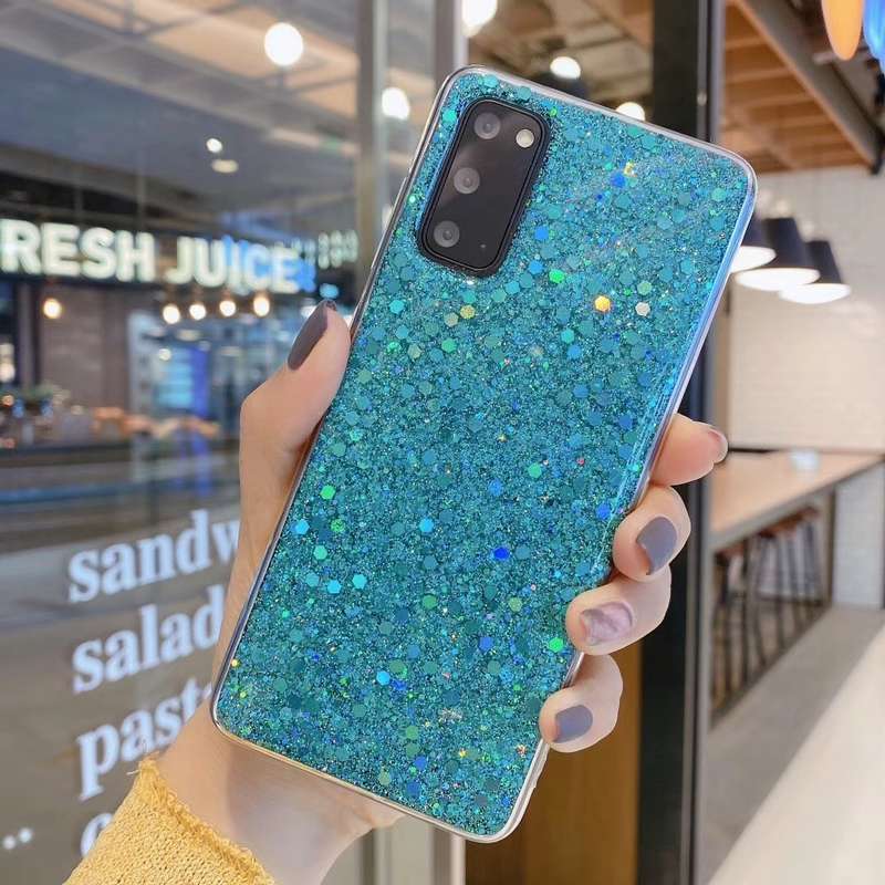 For Samsung Galaxy A73 5G Glitter Sequins Epoxy TPU Phone Case(Green)